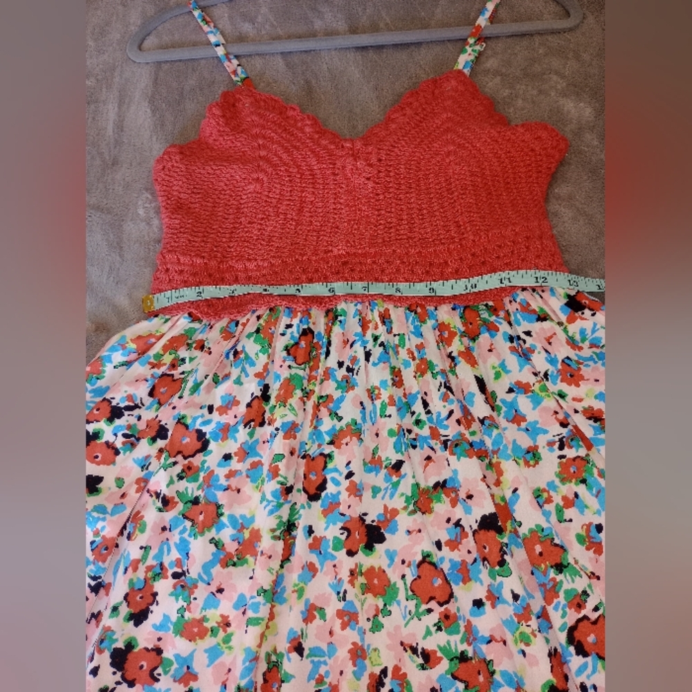 BOG Collective Coral Crochet Top with Multicolor Pattern - Picture 7 of 8